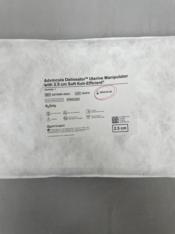 AD750SC-KE25 - COOPER SURGICAL - Advincula Delineator Uterine Manipulator 2.5cm Flexible Soft Cup Koh-Efficient, (EA) - ( Expiry Date: 2024-03-26 )