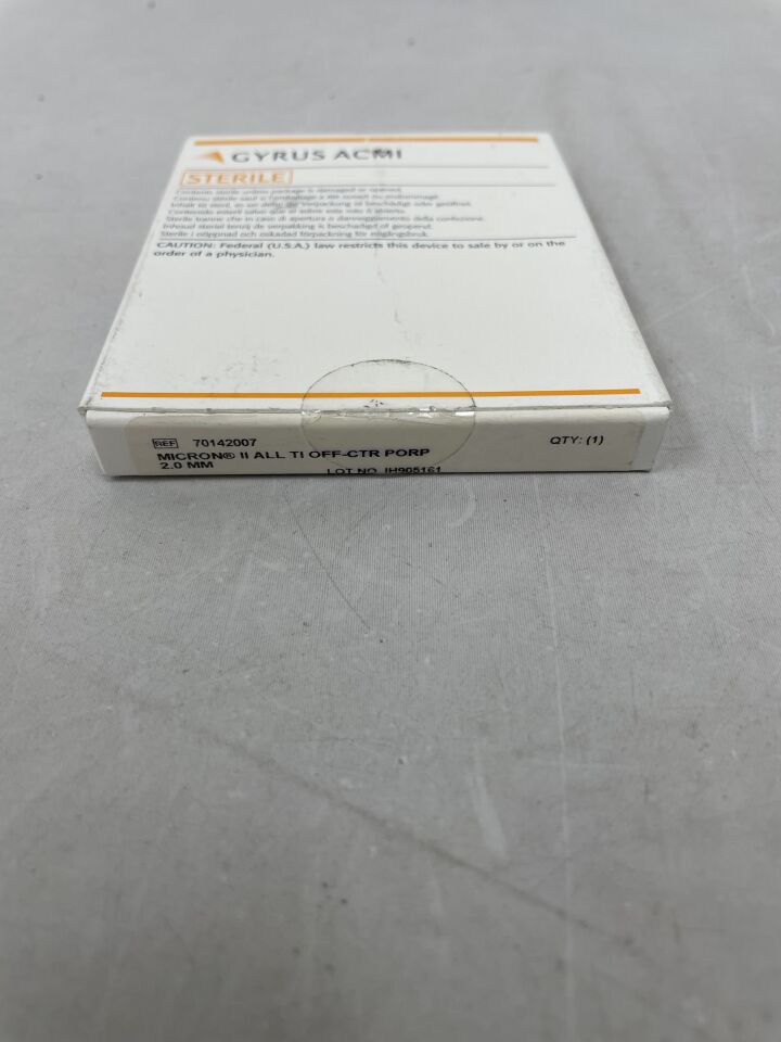 70142007 - GYRUS ACMI - Micron Monolithic PORP Off-Centered Titanium Tiltable Head, 2 mm, (BX/1) - ( Expiry Date: 2024-10-31 )