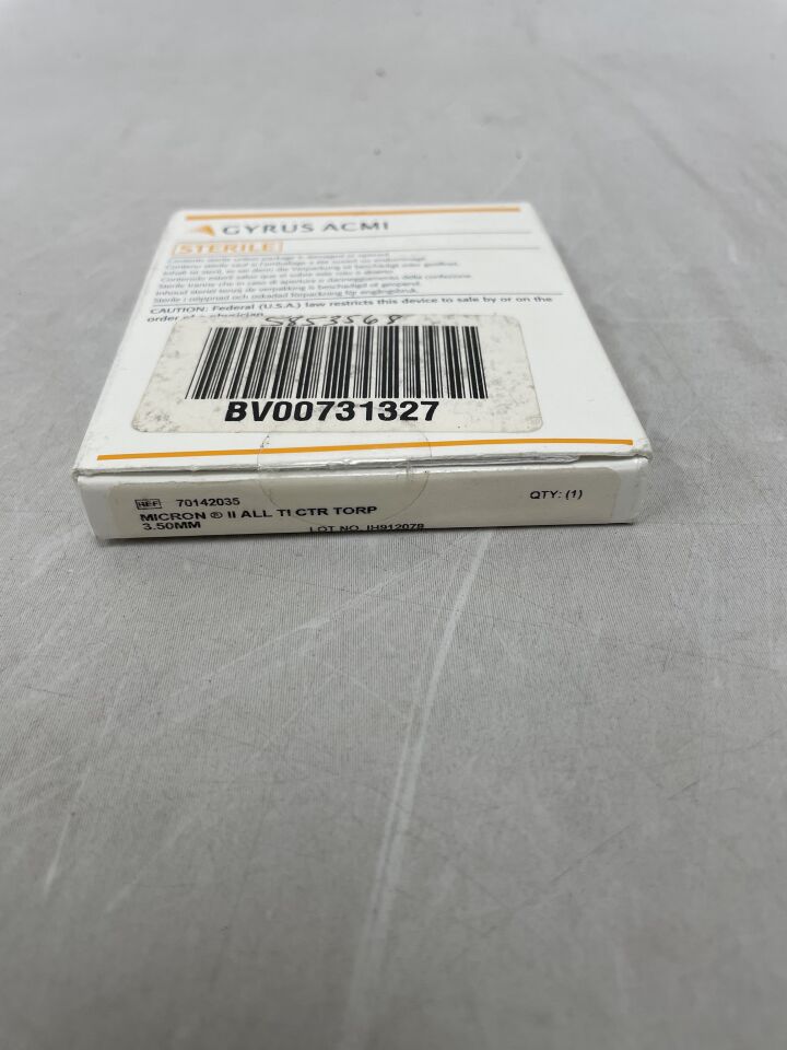 70142035 - GYRUS ACMI - Micron All Titanium Monolithic Centered TORP Prostheses, 3.5 mm , (BX/1) - ( Expiry Date: 2024-11-30 )