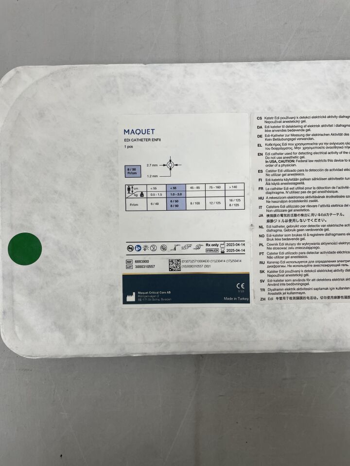 6883900 - MAQUET - EDI Catherter ENFit, 8Fr x 50cm, 2.7mm, (EA) - ( Expiry Date: 2025-04-14 )