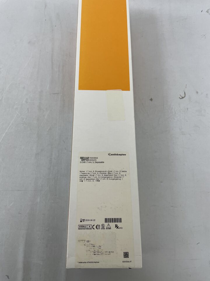 72203855 - SMITH & NEPHEW - 1.7mm Drill, S, Disposable, (BX/1) - ( Expiry Date: 2024-04-22 )