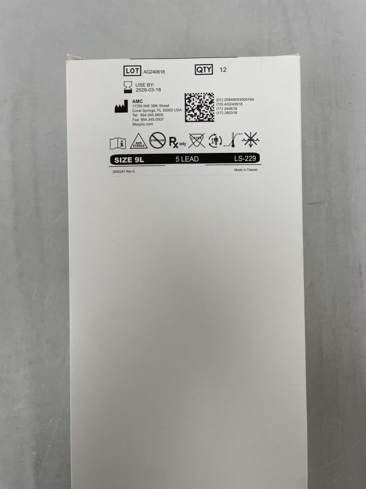 LS-229 - LIFESYNC - LeadWear Disposable Cable Replacement System, Size 9L, 5-Lead, (BX/12) - ( Expiry Date: 2028-03-18 )