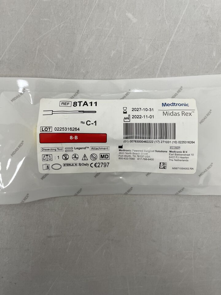 8TA11 - MEDTRONIC - Midas Rex Legend, Tapered 8cm, 1.1mm , ( EA ) - ( Expiry Date : 2027-10-31 )