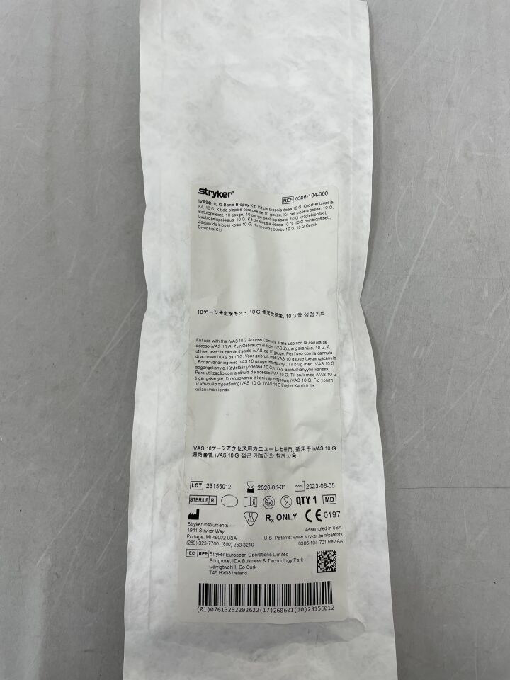 0306-104-000 - STRYKER - Kit de biopsia ósea IVAS 10G (unidades) - (Fecha de caducidad: 01/06/2026)