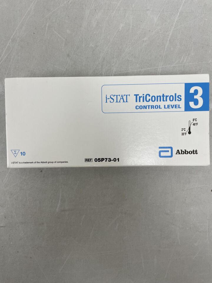 05P73-01 - ABBOTT - I-Stat Calibration Verification Tricontrol, Level 3, 1.7mL, (10 Per Kit), (BX/1) - ( Expiry Date: 2024-07-31 )