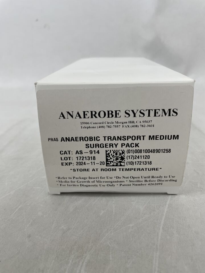 AS-914 - ANAEROBE - anaerobic transport medium surgery pack -, (BX/10) - ( Expiry Date: 2024-11-20 )