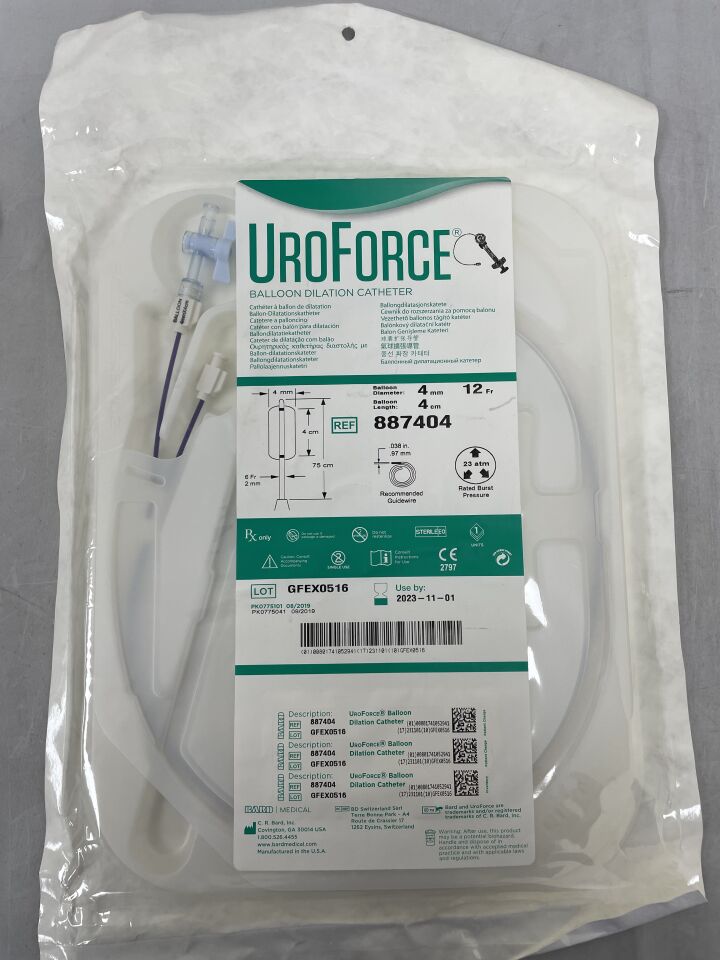 887404 - BARD - uroforce balloon dilation catheter with 10cc eagle inflation device kit, 8 mm x 4 cm., (EA) - ( Expiry Date: 2023-11-01 )