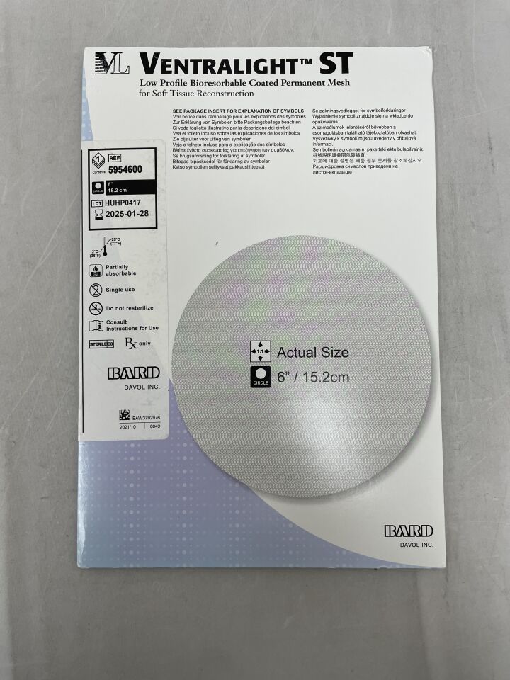 5954600 - BARD - Ventralight ST Mesh: 6" Circle, (BX/1) - ( Expiry Date: 2025-01-28 )
