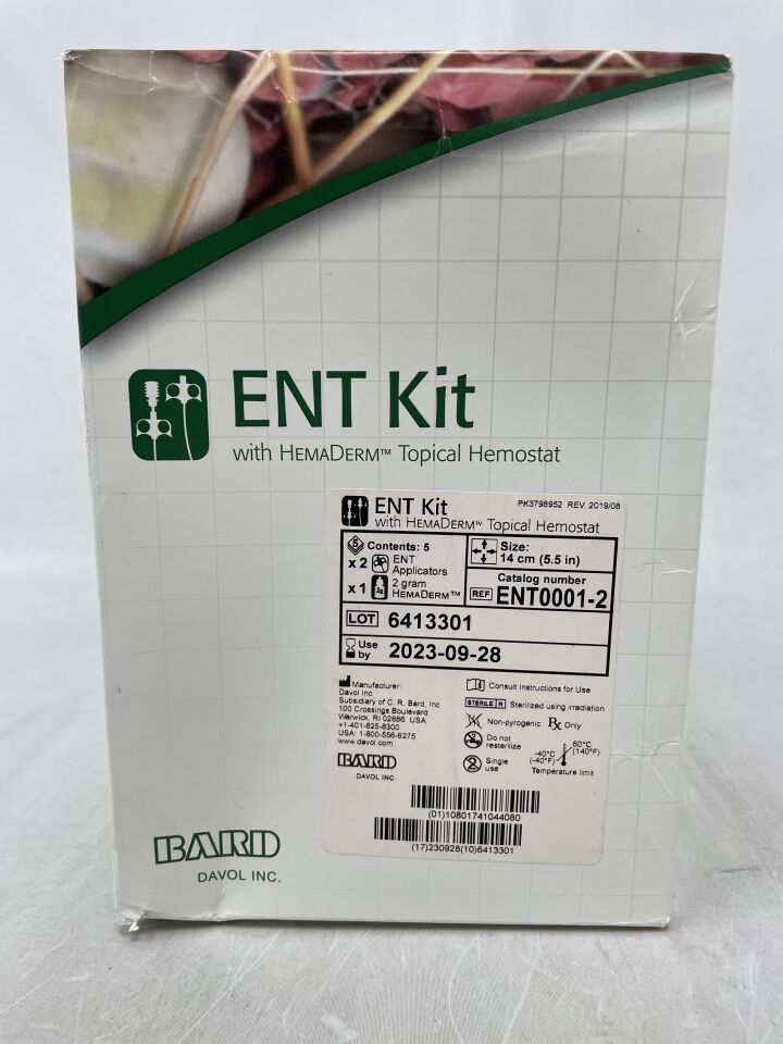ENT0001-2 - BARD - ENT Kit with HemaDerm Topical Hemostat, 14cm size, (BX/5) - ( Expiry Date: 2023-09-28 )