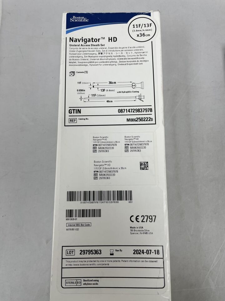 250222 - BOSTON SCIENTIFIC - Navigator HD Ureteral Access Sheath Set 11F/13F x 36cm, (BX/1) - ( Expiry Date: 2024-07-18 )