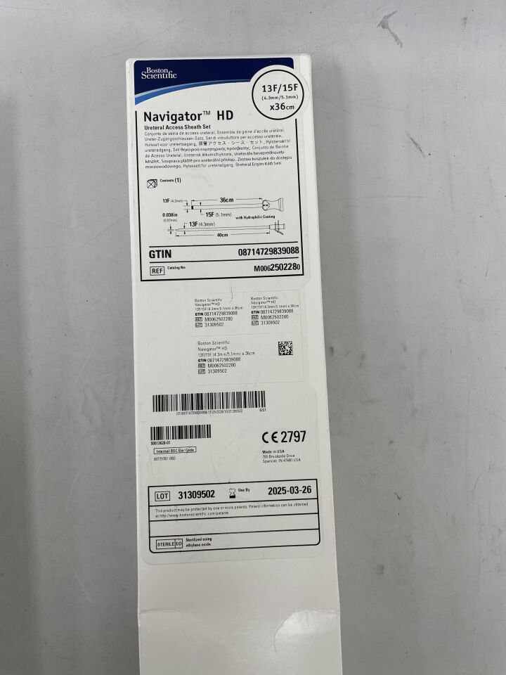 250228 - BOSTON SCIENTIFIC - Navigator HD Ureteral Access Sheath Set, 13F/15F x 36cm, (BX/1) - ( Expiry Date: 2025-03-26 )