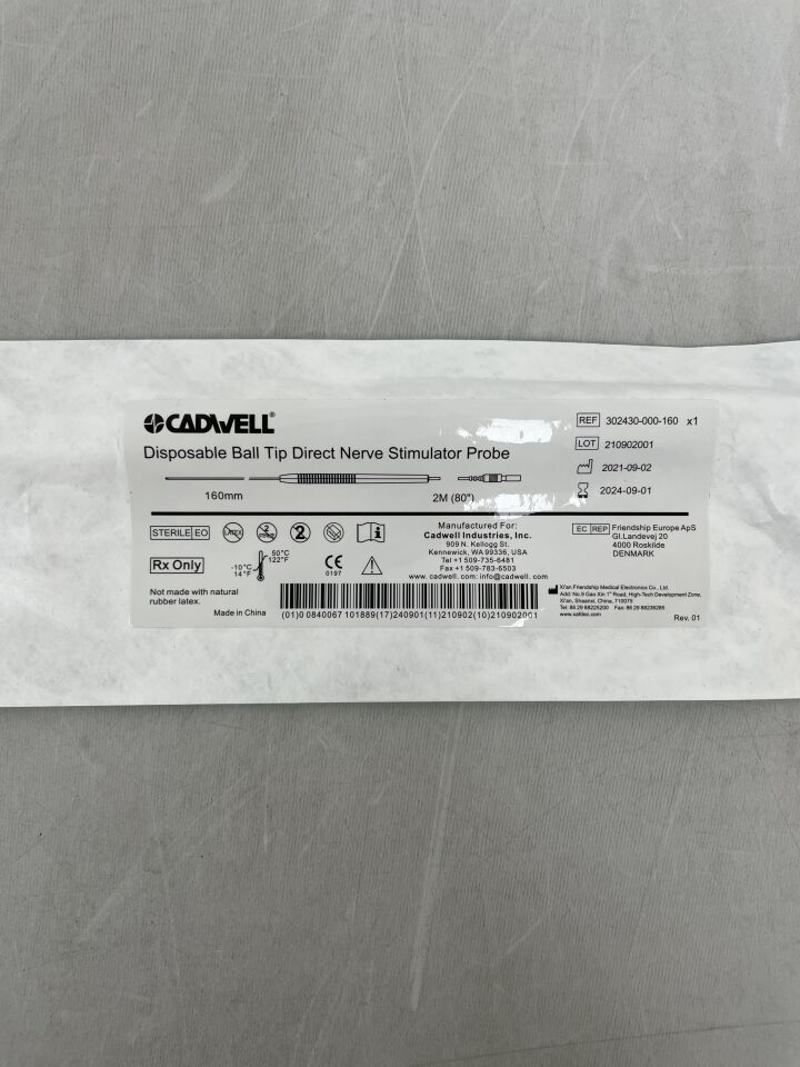 302430-000-160 - CADWELL - Ball-Tip Direct Nerve Stimulator Probe, 160mm x 80in, (EA) - ( Expiry Date: 2024-09-01 )