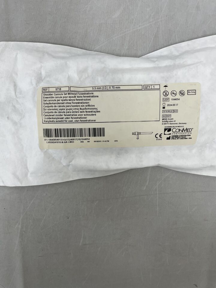 9718 - CONMED - Universal Shoulder Cannula Set 5.5mm x 70mm, (EA) - ( Expiry Date: 2024-08-17 )