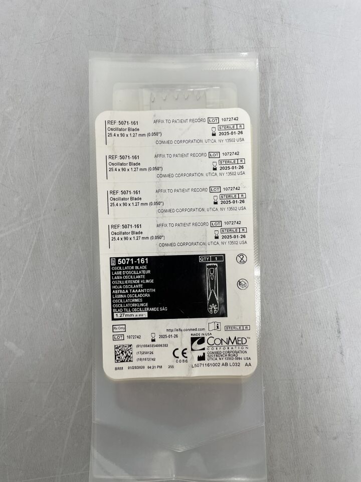 5071-161 - CONMED - Oscillating Saw Blade 25.4mm x 90mm x 1.27mm, (EA) - ( Expiry Date: 2025-01-26 )