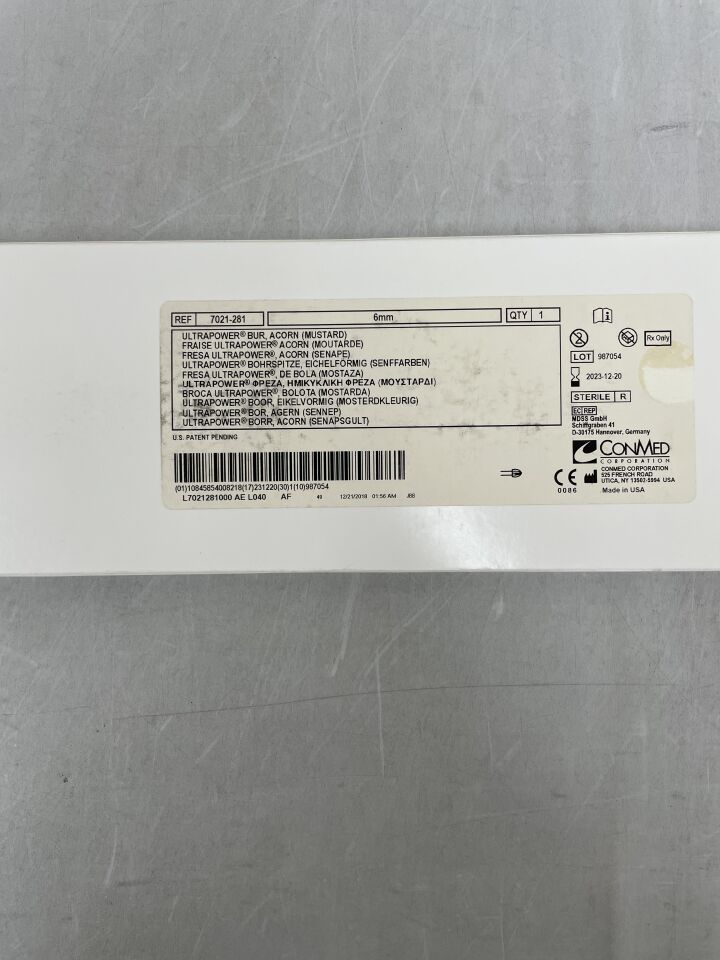 7021-281 - CONMED - ULTRAPOWER Bur, Acron, 6mm, (BX/1) - ( Expiry Date: 2023-12-20 )
