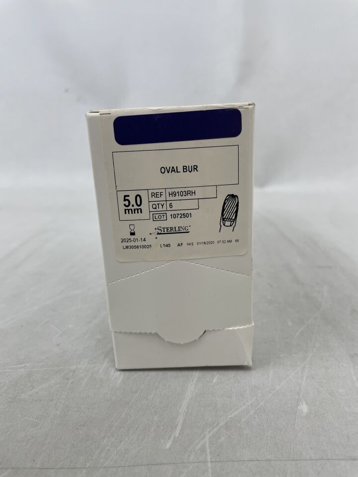 H9103RH - CONMED - 5.0mm sterling oval bur, (BX/6) - ( Expiry Date: 2025-01-14 )