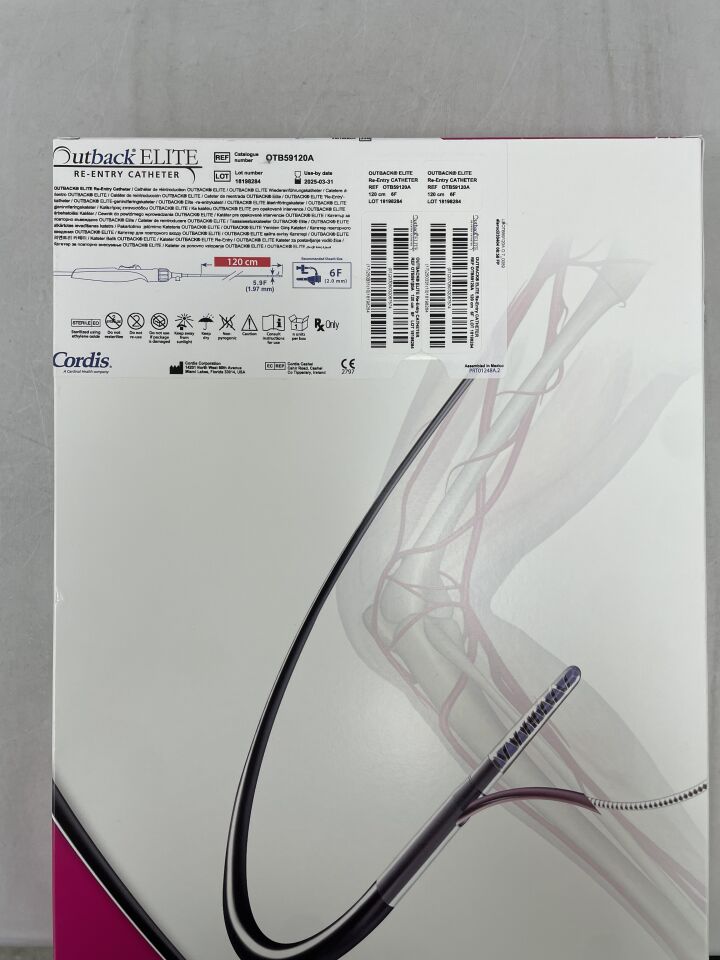 OTB59120A - CORDIS - Outback Elite Re-Entry Catheter 6 Fr Compatibility Sheath, 120 cm Usable Length, (BX/1) - ( Expiry Date: 2025-03-31 )