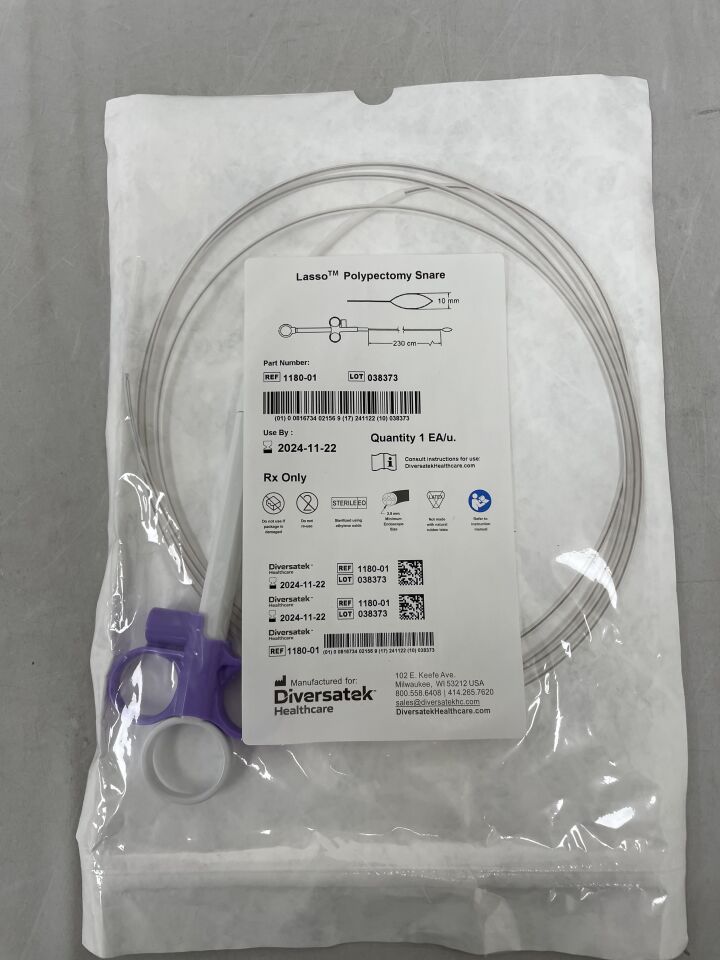 1180-01 - DIVERSATEK - Lasso Polypectomy Snare, Oval 10mm x 230cm, (EA) - ( Expiry Date: 2024-11-22 )