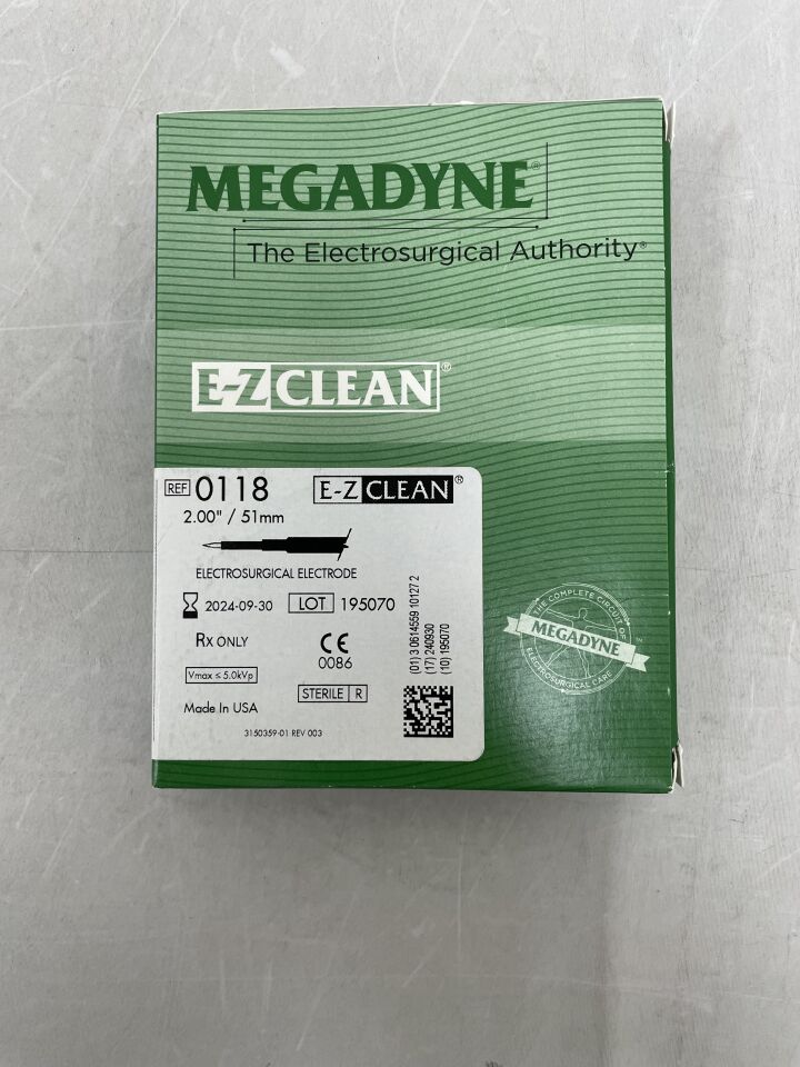 118 - ETHICON - Megadyne E-Z Clean Megafine Electrosurgical Electrodes, (BX/12) - ( Expiry Date: 2024-09-30 )