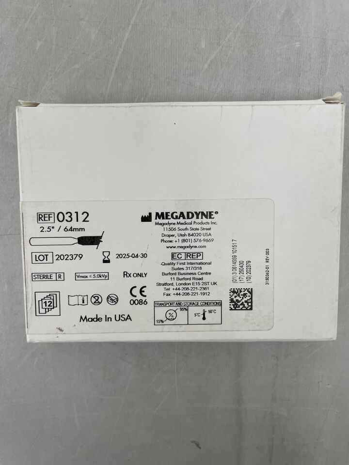 312 - ETHICON - MEGADYNE Stainless Steel Blade Electrodes, 2.5 inch, (BX/12) - ( Expiry Date: 2025-04-30 )