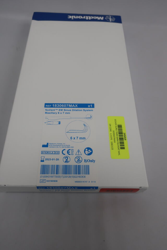 1830607MAX - MEDTRONIC - NuVent EM Sinus Dilation System Maxillary 6mm x 7mm, (BX/1) - ( Expiry Date: 2025-03-02 )