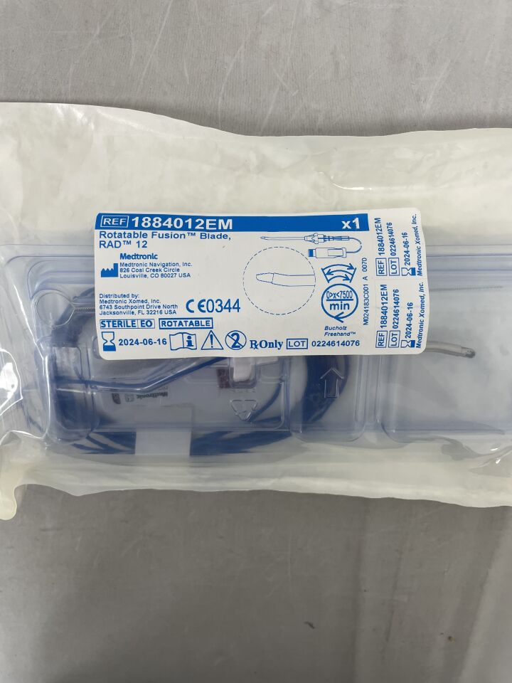 1884012EM - MEDTRONIC - 4.0mm RAD 12 Curved Rotatable Blade with Automated EM Tracking, () - ( Expiry Date: 2024-06-16 )