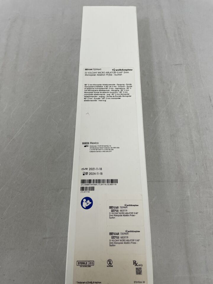 7209641 - SMITH & NEPHEW - Vulcan Micro Ablator-S 60 Degree, 2mm Monopolar Ablation Probe, Suction, (BX/1)