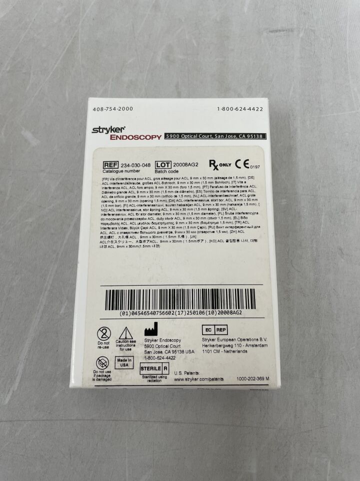 234-030-048 - STRYKER - Large Bore ACL Interference Screw 9mm x 30mm, (BX/1) - ( Expiry Date: 2025-01-06 )
