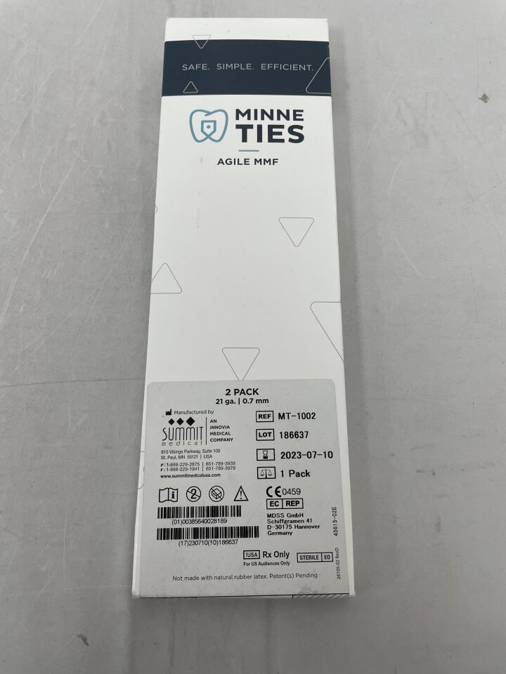 MT-1002 - SUMMIT MEDICAL - Minne Ties Agile MMF, 21G x 0.7mm, (BX/1) - ( Expiry Date: 2023-07-10 )