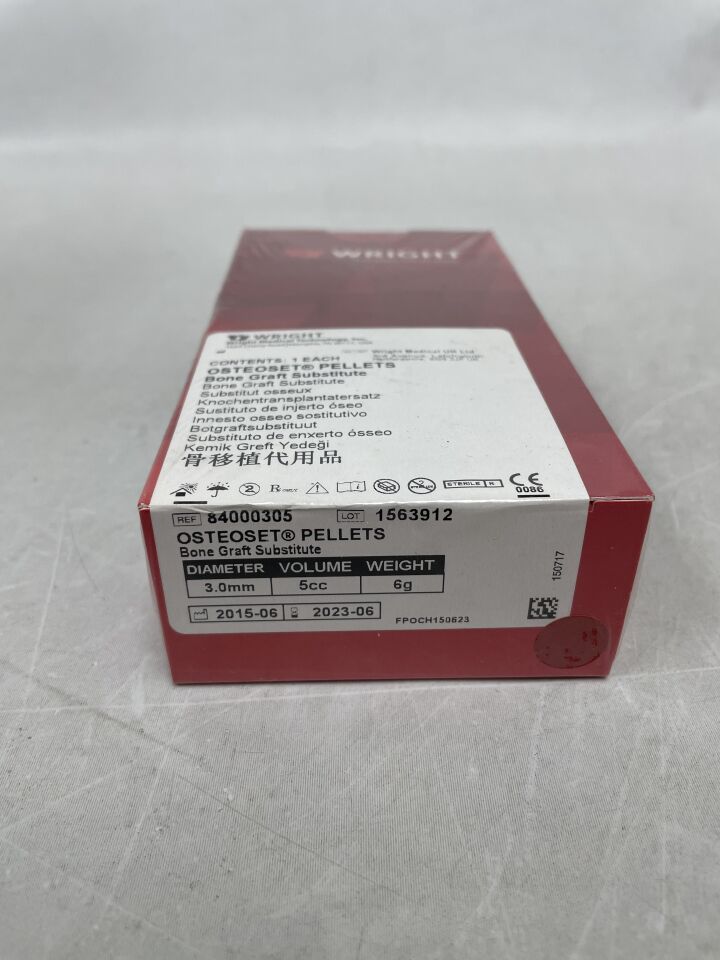 84000305 - WRIGHT MEDICAL - OsteoSet Pellets, Bone Graft Substitute 3mm / 5cc / 6g, (BX/1) - ( Expiry Date: 2024-06-01 )