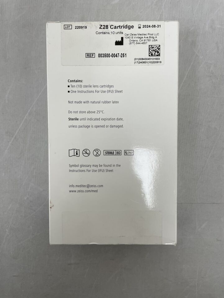 003500-0047-251 - ZEISS - Z28 Cartridge IOL Delivery System, (BX/10) - ( Expiry Date: 2024-08-31 )