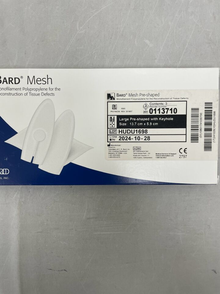 113710 - BARD - Large Pre-Shaped with Keyhole 6cm x 13.7cm, (BX/3) - ( Expiry Date: 2024-10-28 )