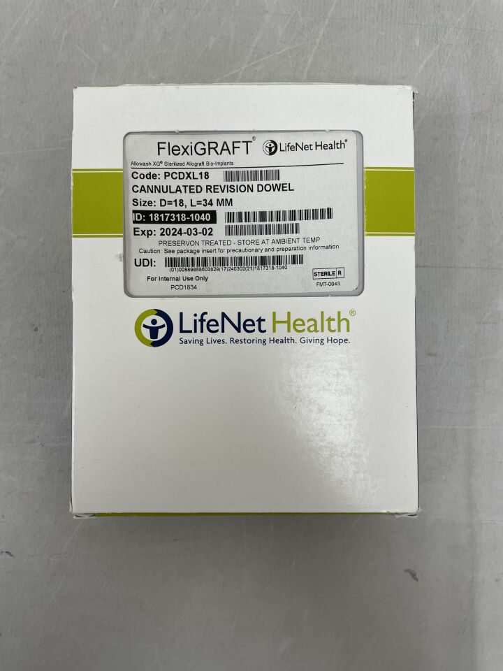 PCDXL18 - LIFENET HEALTH - Cannulated Revision Dowel, 18 x 34mm, (BX/1) - ( Expiry Date: 2024-03-02 )