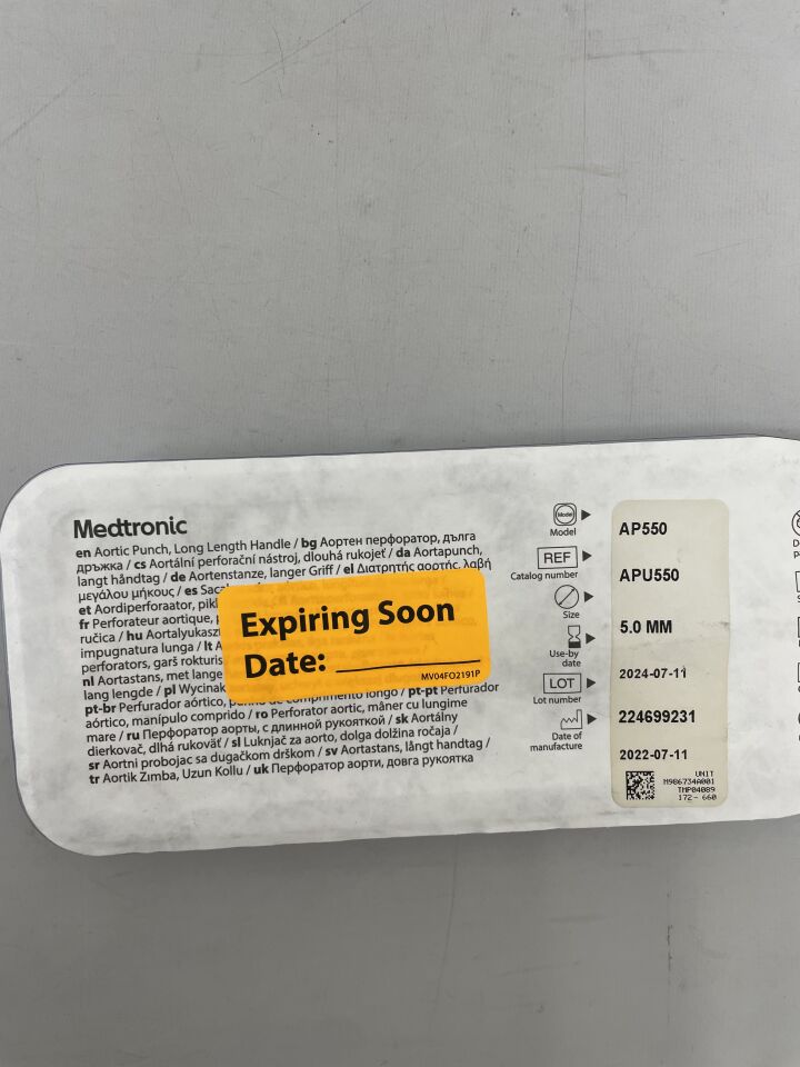 APU550 - MEDTRONIC - Aortic Punch, Long Handle 5.0mm, () - ( Expiry Date: 2024-12-06 )