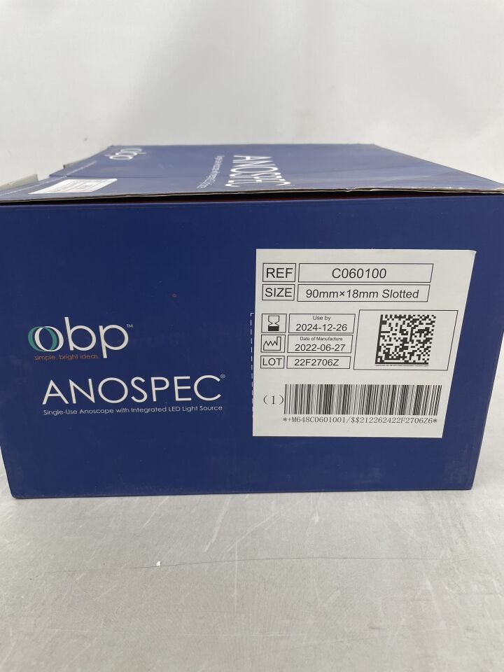 C060100 - OBP - Anospec Single-Use Anoscope w/Integrated LED Light, Slotted 90mm x 18mm, (BX/20) - ( Expiry Date: 2024-12-26 )