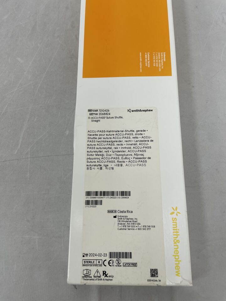 7210426 - SMITH & NEPHEW - Accu-Pass Suture Shuttle, Straight, (BX/1) - ( Expiry Date: 2024-02-23 )