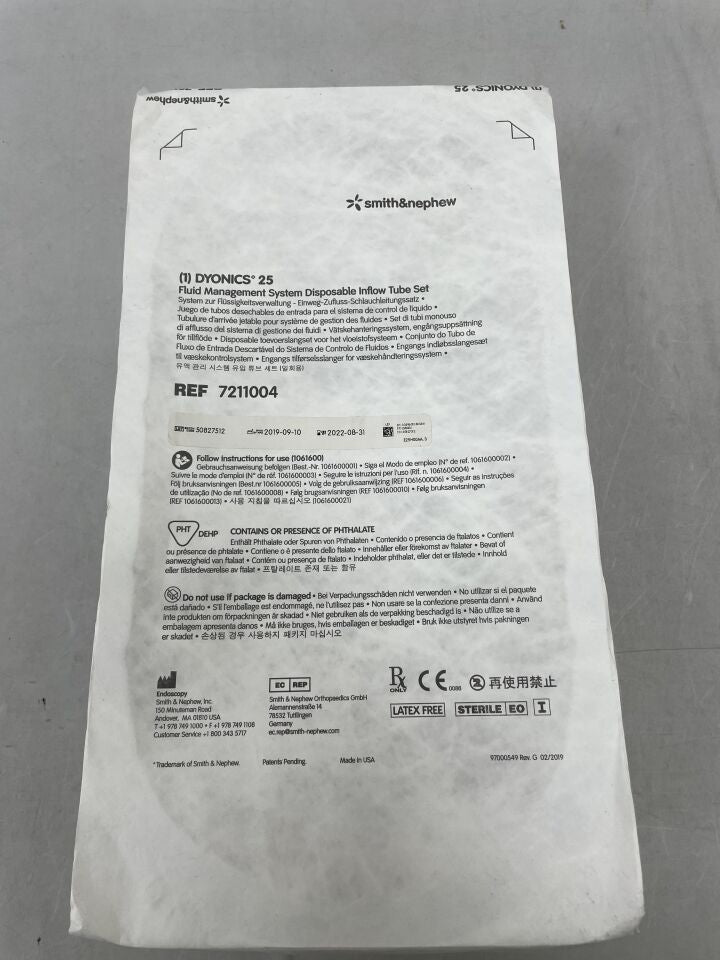 7211004 - SMITH & NEPHEW - Dyonics 25 Inflow Tube Set, (EA)