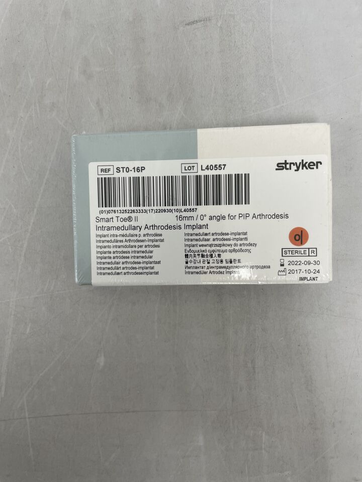 ST0-16P - STRYKER - Smart Toe II Intramedullary Arthrodesis Implant 16mm, (BX/1) - ( Expiry Date: 2022-09-30 )