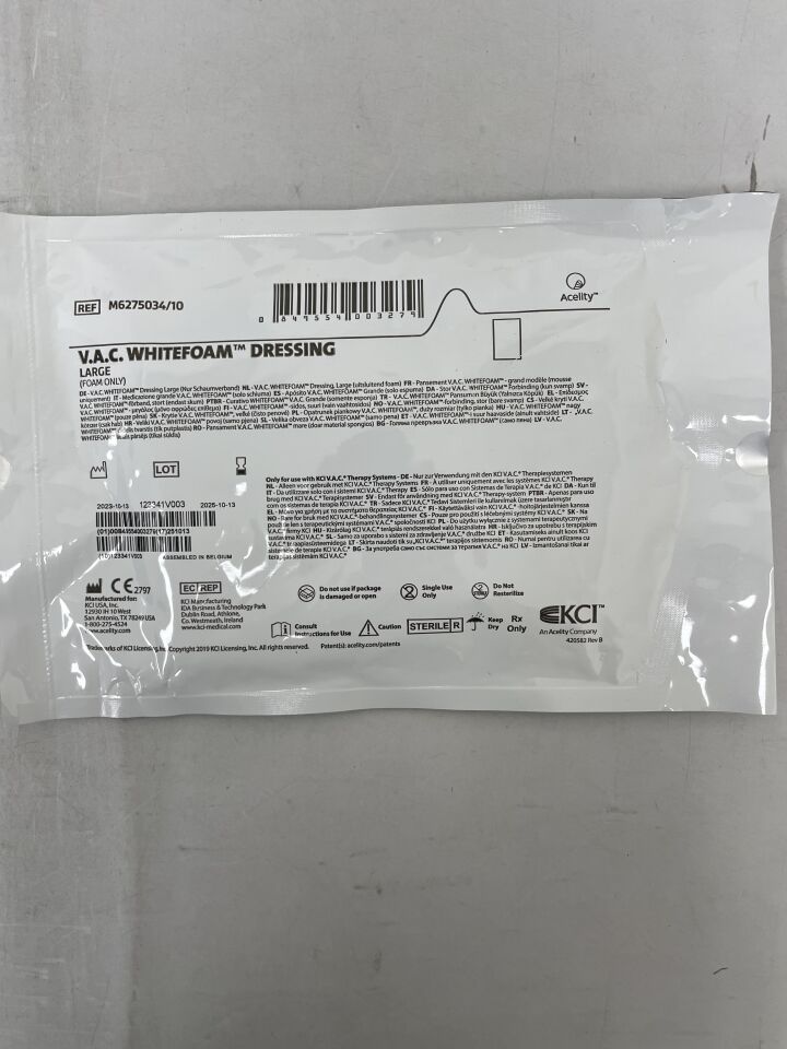M6275034 - KCI - V.A.C. WhiteFoam Large Dressing: 10cm x 15cm , ( EA ) - ( Expiry Date : 2025-10-13 )