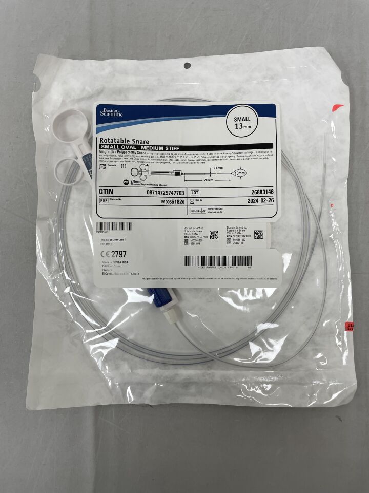 6182 - BOSTON SCIENTIFIC - Rotatable Polypectomy Snare, Small Oval, Medium STIFF, 13mm, (EA) - ( Expiry Date: 2024-02-26 )
