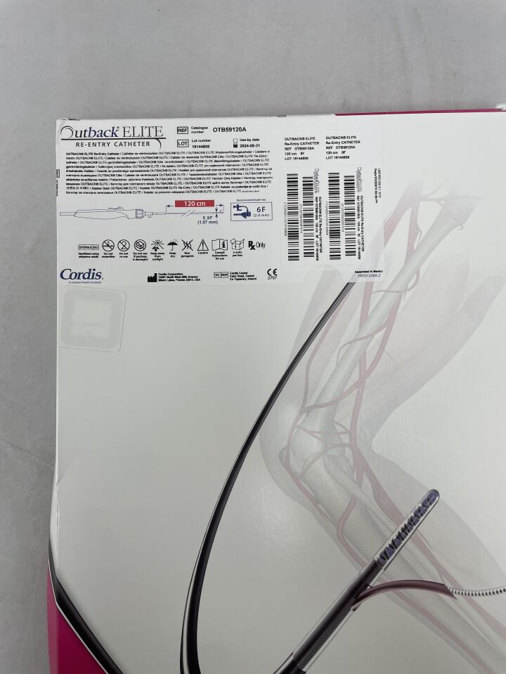 OTB59120A - CORDIS - Outback Elite Re-Entry Catheter 6 Fr Compatibility Sheath, 120 cm Usable Length, (BX/1) - ( Expiry Date: 2024-08-31 )