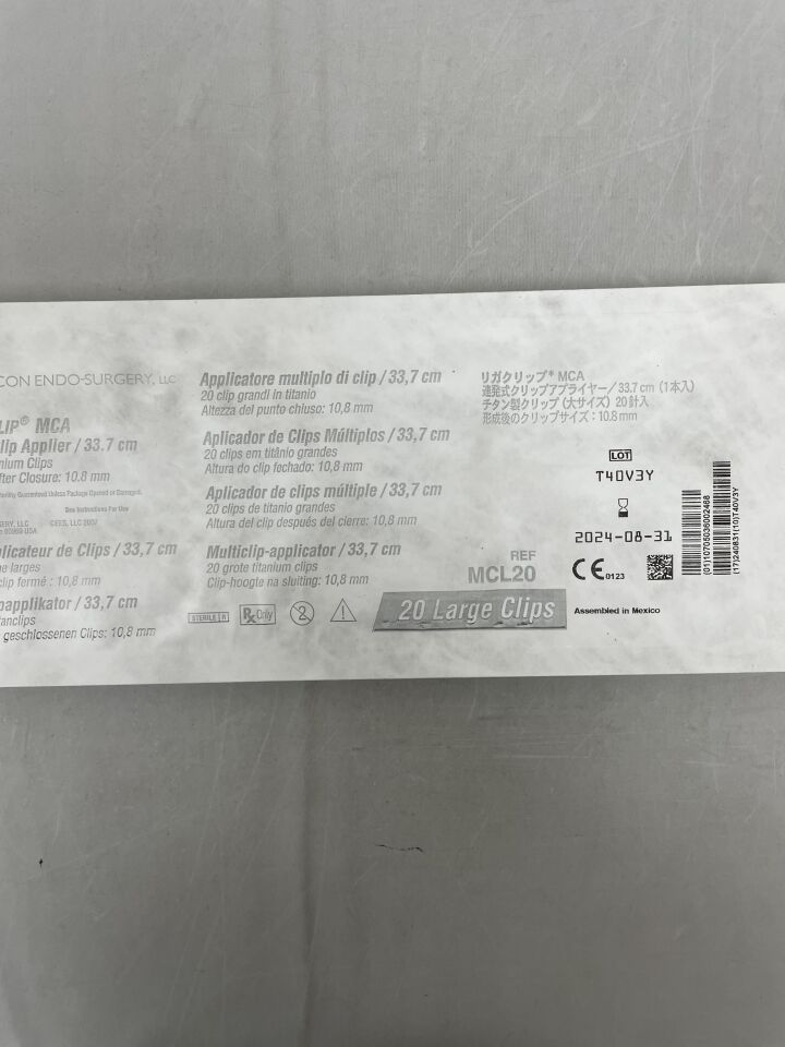 MCL20 - ETHICON - Ligaclip Multiple Clip Applier, Large, 23.8 cm Length, (EA) - ( Expiry Date: 2024-08-31 )