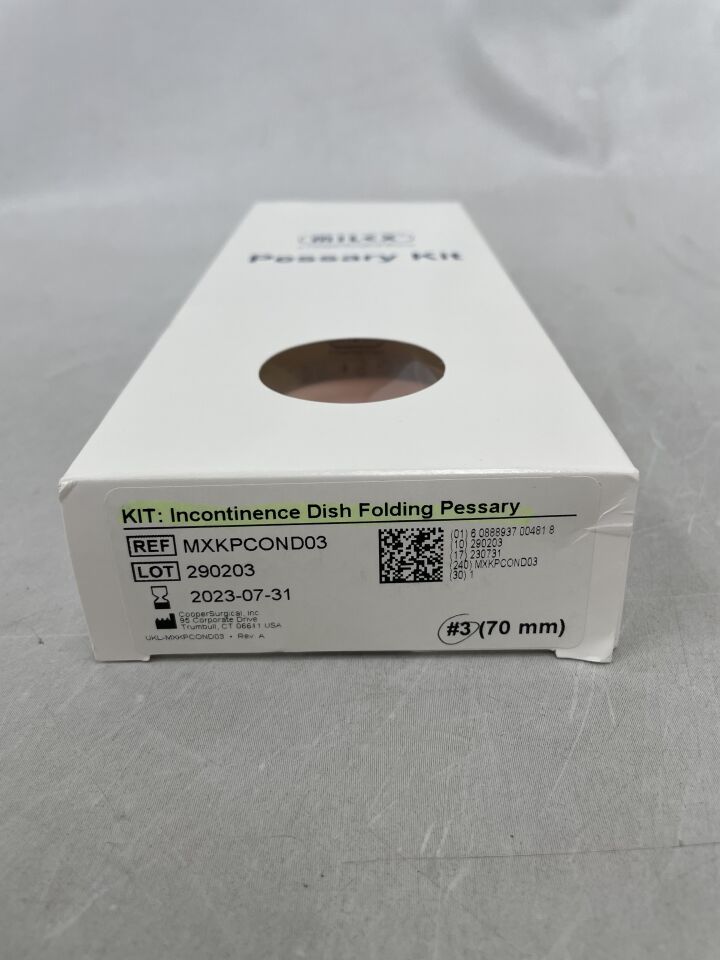 MXKPCOND03 - COOPER SURGICAL - Incontinence Dish Kit Folding Pessary #3 (70mm), (BX/1) - ( Expiry Date: 2023-07-31 )
