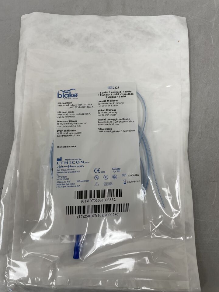2227 - ETHICON - Blake Round Hubless Silicone Drains, 10Fr, (EA) - ( Expiry Date: 2025-01-07 )