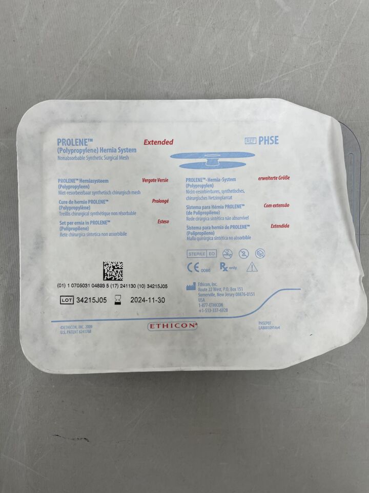 PHSE - ETHICON - Prolene Hernia Mesh, 5.5 x 12.8 cm, Extended, (EA) - ( Expiry Date: 2024-11-30 )
