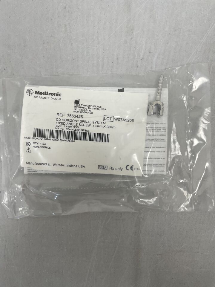 7563425 - MEDTRONIC - CD HORIZON Spinal System Screw, Fixed Angle, 5.5 x 25mm , ( EA ) - ( Expiry Date : 2099-12-31 )