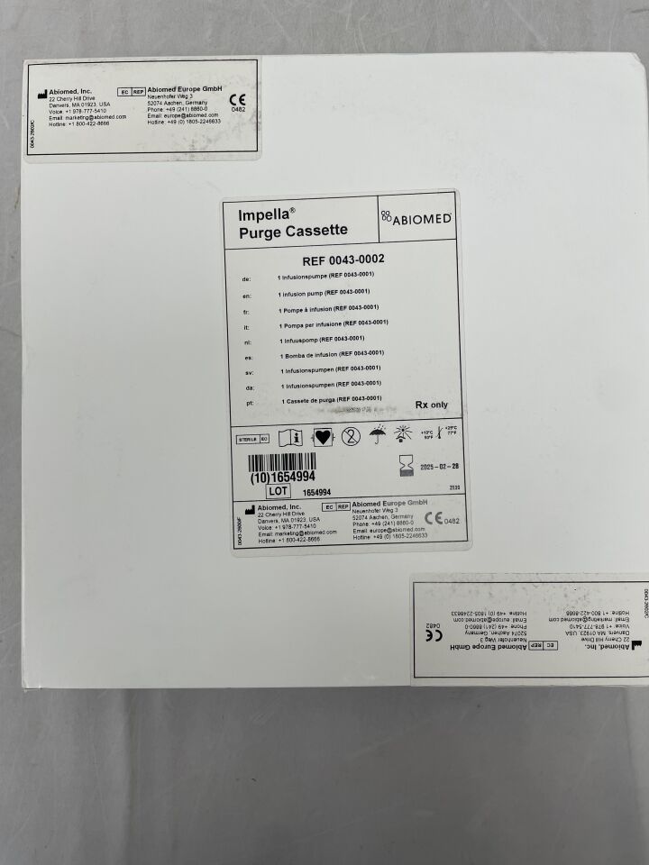 0043-0002 - ABIOMED - Purge Cassette for the Impella Controller, (BX/1) - ( Expiry Date: 2025-02-28 )