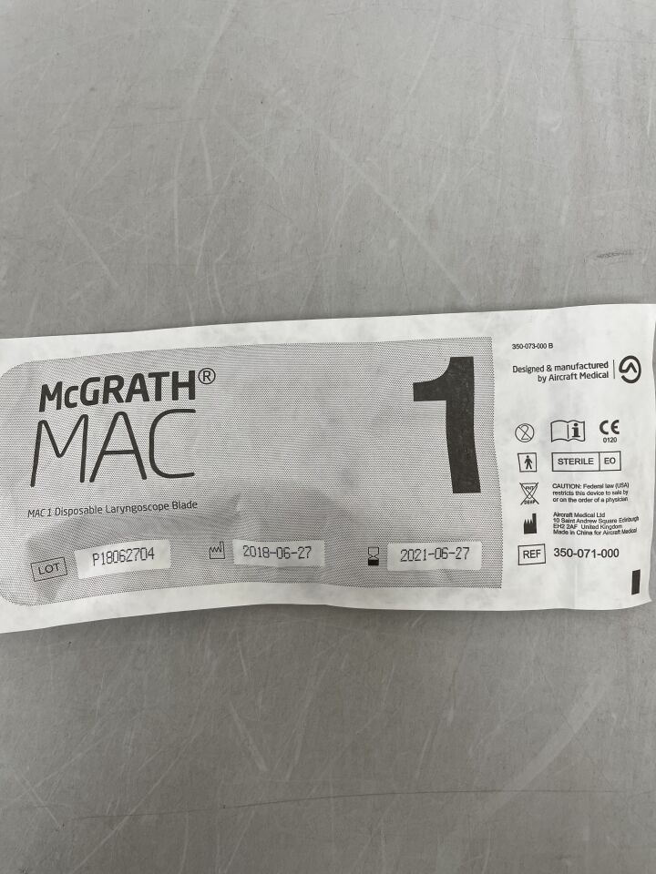 350-071-000 - AIRCRAFT MEDICAL - McGrath MAC 1 Disposable Laryngoscope Blade, ()