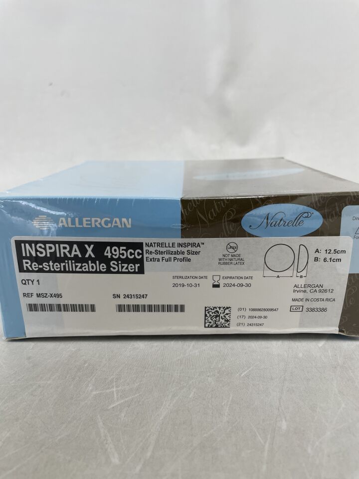 MSZ-X495 - ALLERGAN - NATRELLE Inspira X Resterilizable Sizer, Extra Full Profile, 495cc, (BX/1) - ( Expiry Date: 2024-09-30 )