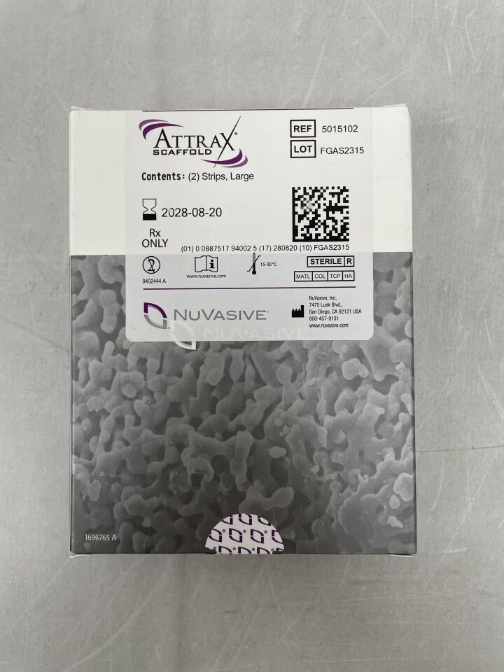 5015102 - NUVASIVE - Attrax 支架生物紋理骨移植替代物,條狀,100mm x 25mm x 6mm,30cc,(BX/2)-(有效期:2028-08-20)